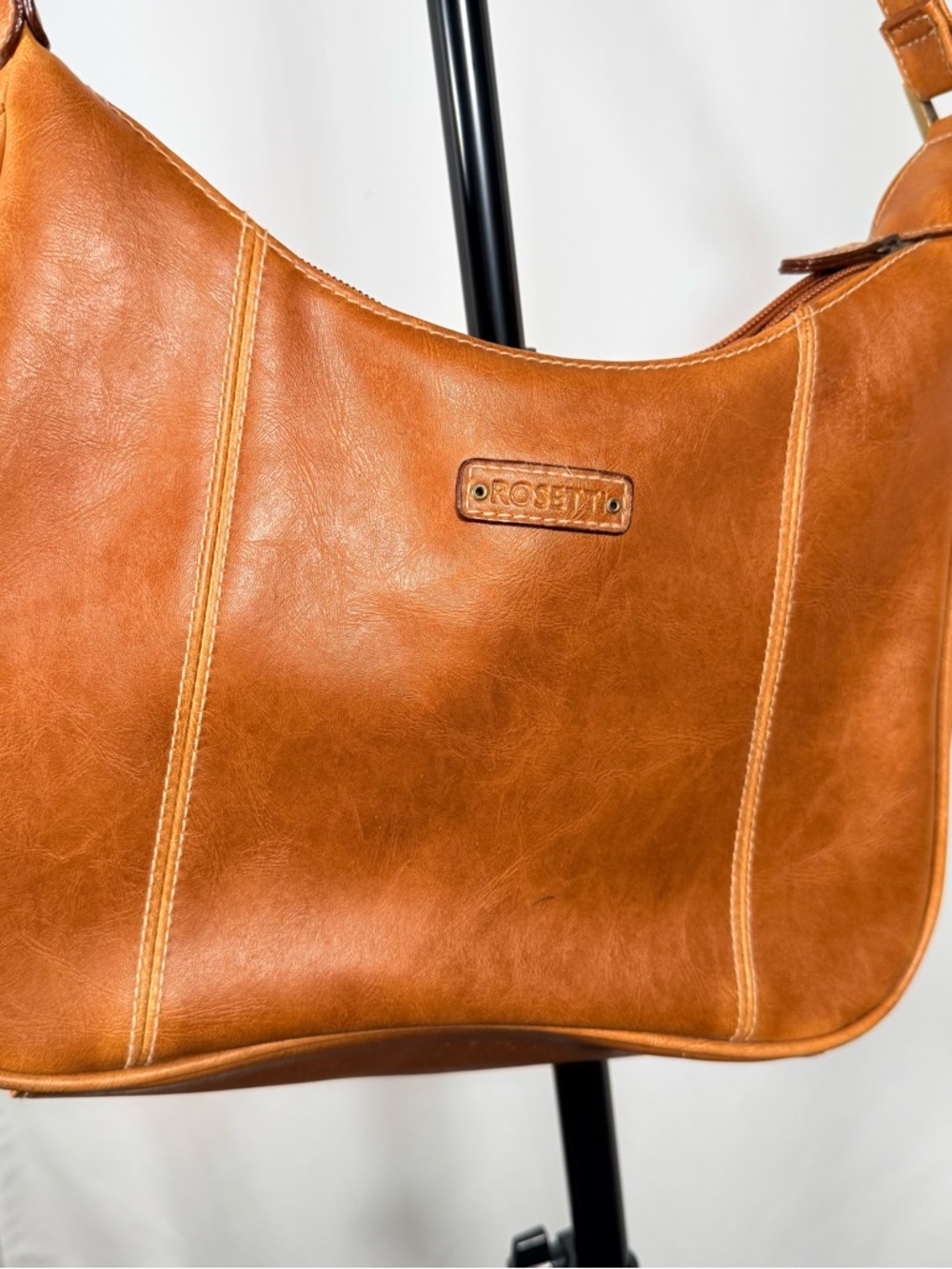 VNTG Rosetti Cognac Brown Leather Hobo Shoulder Bag